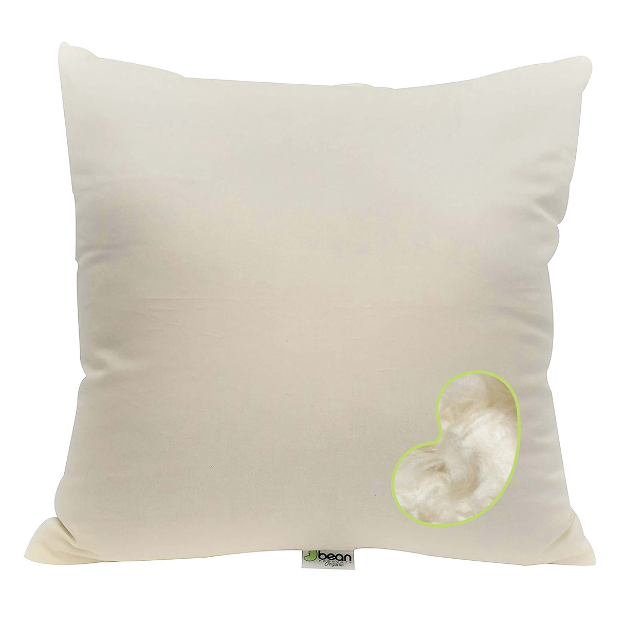 Bean Products Kapok Pillow - 14 x 22 Euro Size, Organic Cotton, Vegan, Premium Quality - Made in USA Neck Bed Body Floor Cushion Insert Couch Throw Bolster - Organic Eco Friendly Fabric and Fill