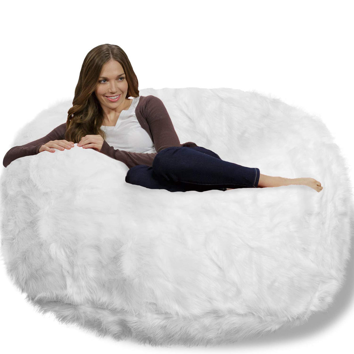 Chill Sack Bean Bag Chair: Giant 4' Memory Foam Furniture Bean Bag - Big Sofa with Soft Micro Fiber Cover - Black