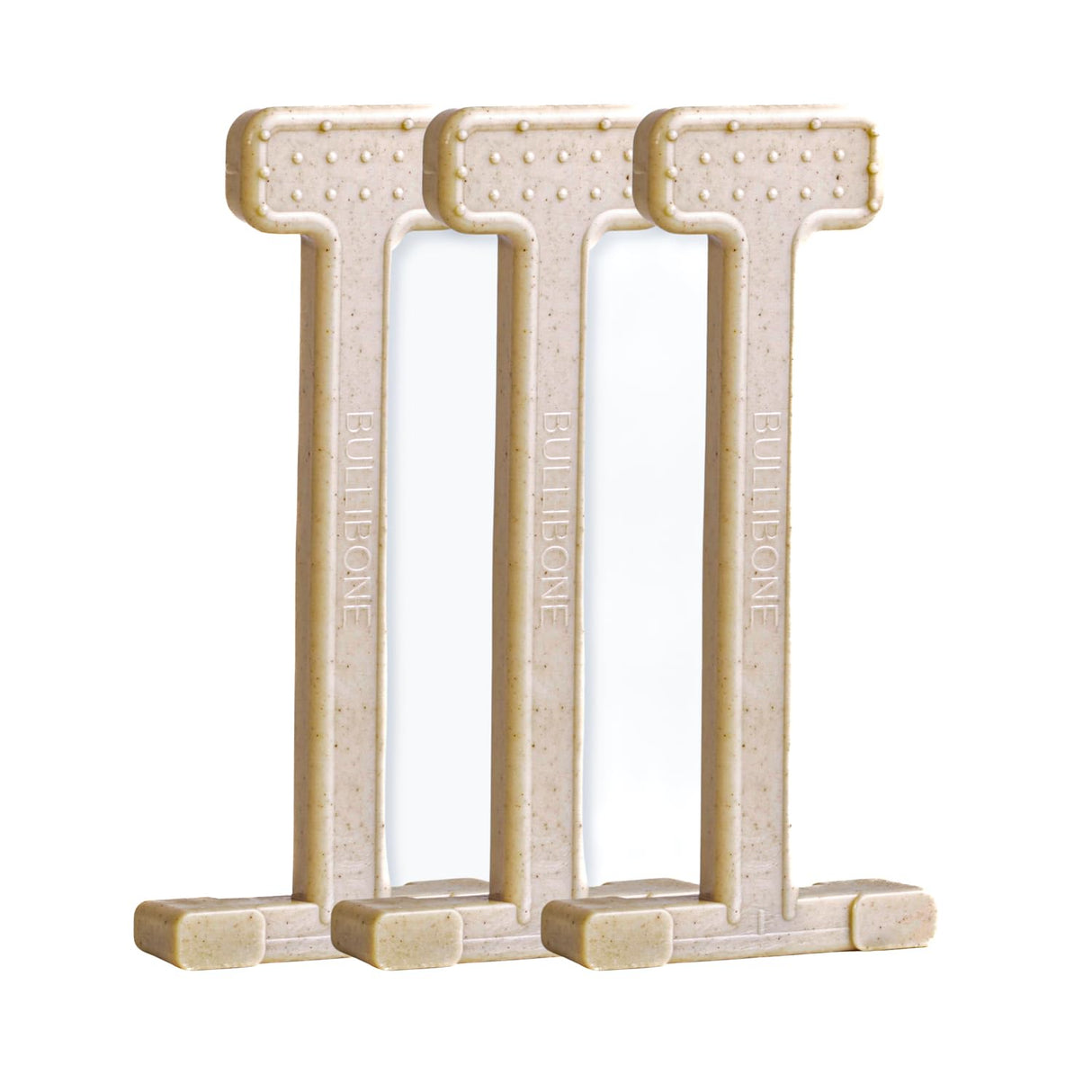 Bullibone Nylon Dog Chew Toy Nylon Bone - Improves Dental Hygiene, Easy to Grip Bottom, and Permeated with Flavor (Bacon, Large - 2 Pack)