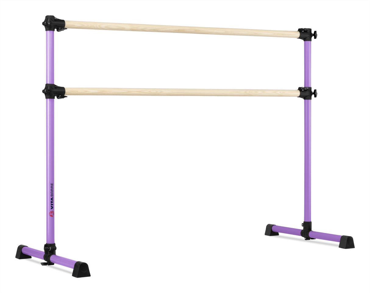 VITA Barre Portable Freestanding Double Ballet Barre, Prodigy, Wood | Adjustable Height, USA Made, Home or Gym Exercise Equipment for Kids & Adults | Dance, Fitness, Pilates