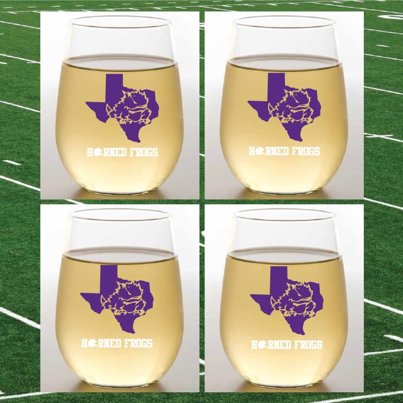 Set of 4 Shatterproof CUSTOM 16 oz Plastic Wine Glasses MADE in the USA (CHRISTMAS NUTCRAKERS)