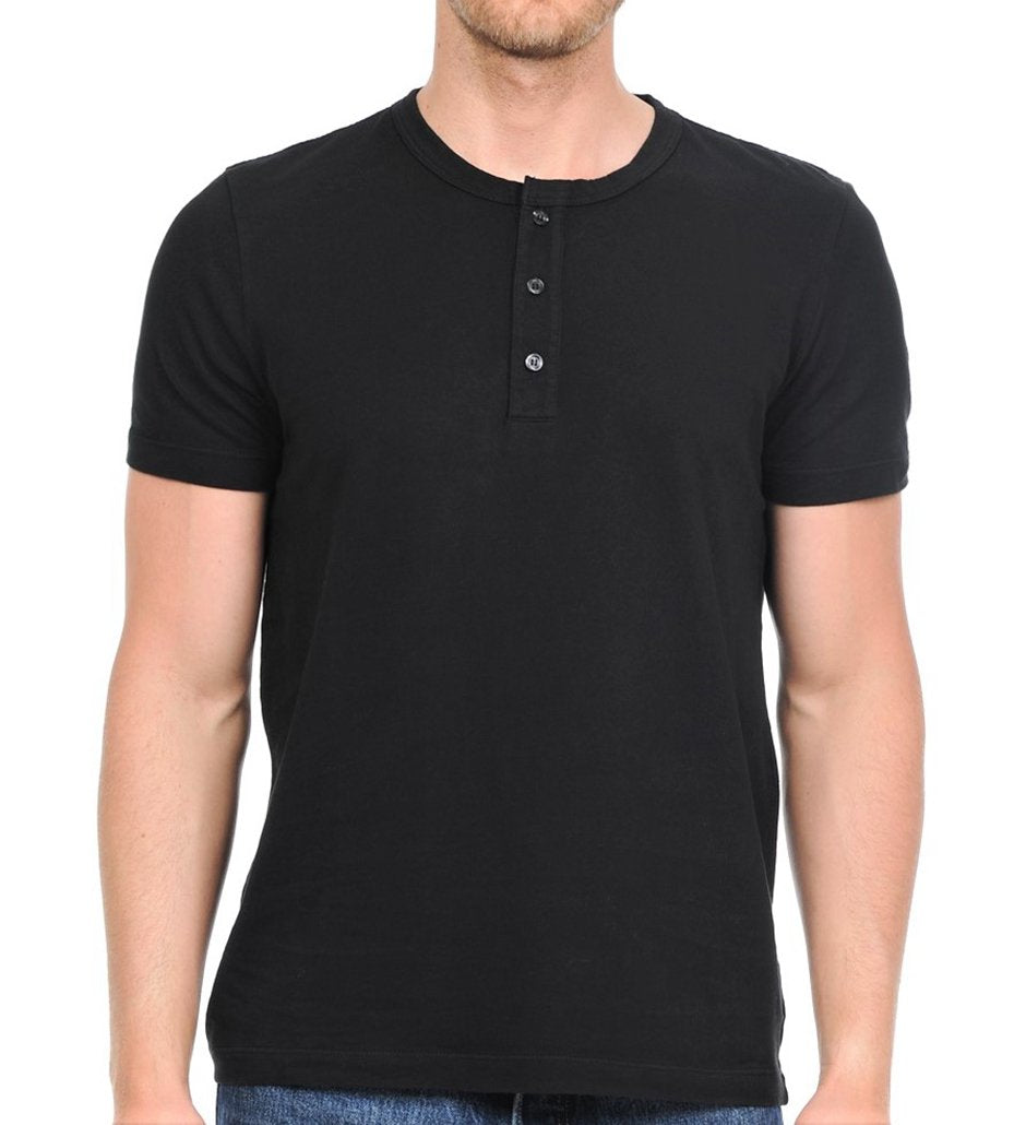 YURO-K Men's Garment Dyed Premium Cotton Classic Short Sleeve Henley with Binded Neck T-Shirt Small - 2X Large