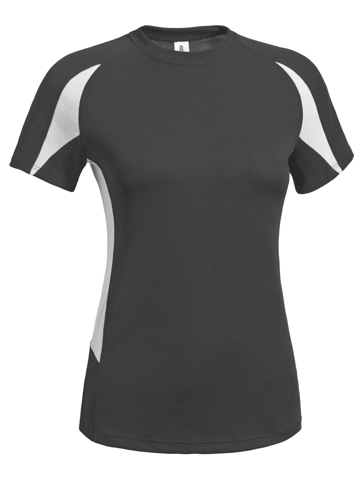 Expert Brand USA-Made Women's Oxymesh Dry Fit Color Blocked Athletic T-Shirt