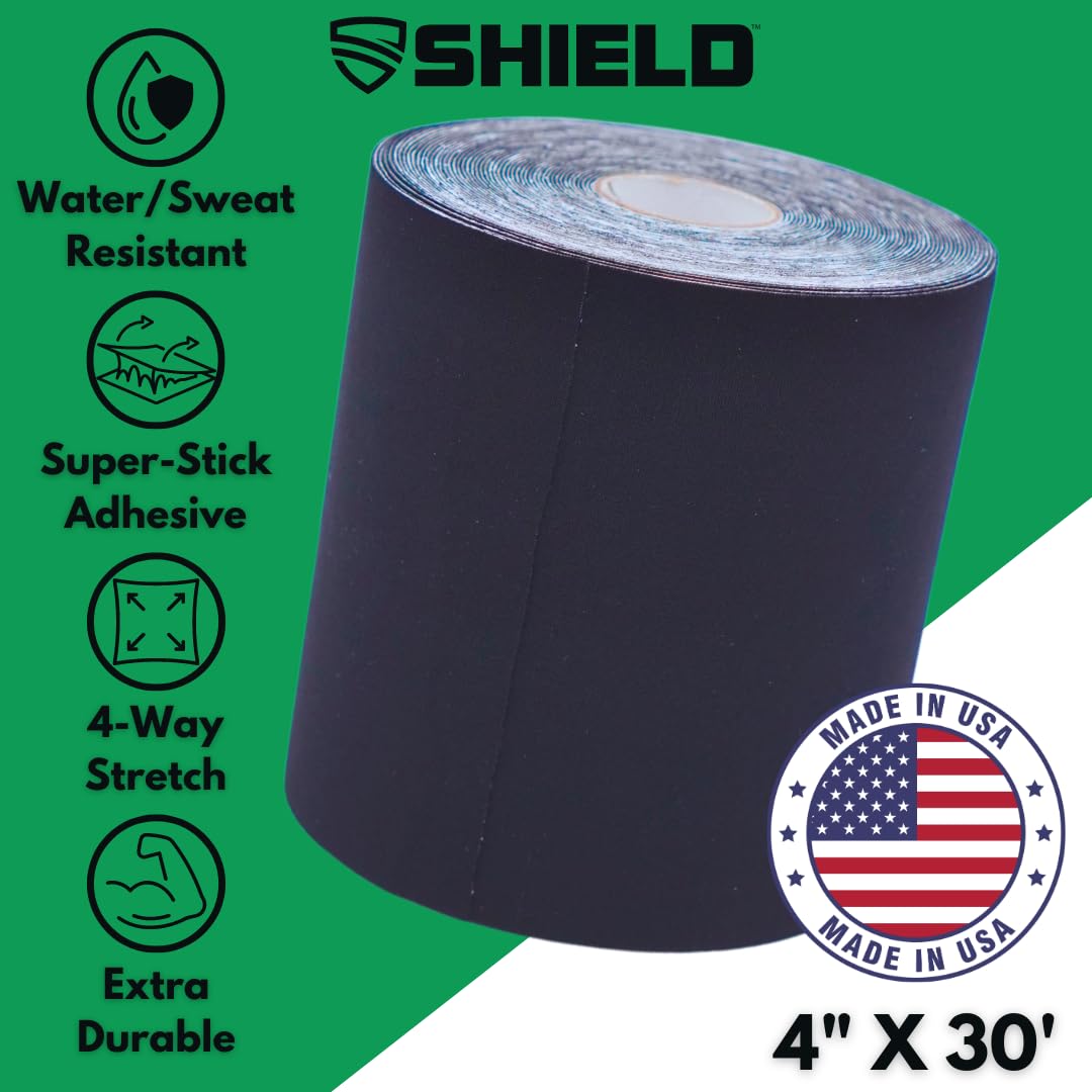 SHIELD Turf Tape Pro | Turf Tape Football - Waterproof, USA Made, 10 Yards, Extra Wide for arms, 4-Way Stretch Flexibility, White