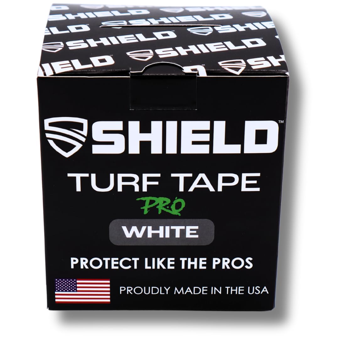 SHIELD Turf Tape Pro | Turf Tape Football - Waterproof, USA Made, 10 Yards, Extra Wide for arms, 4-Way Stretch Flexibility, White