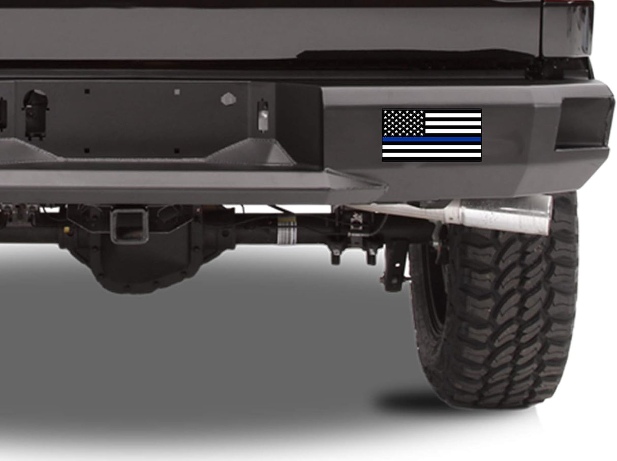 Rogue River Tactical Tattered Thin Blue Line Old Fashioned Whiskey Glass Drinking Cup And Three Blue Line USA Flag Sticker Gift Set Bundle For Police Officer Law Enforcement Combo