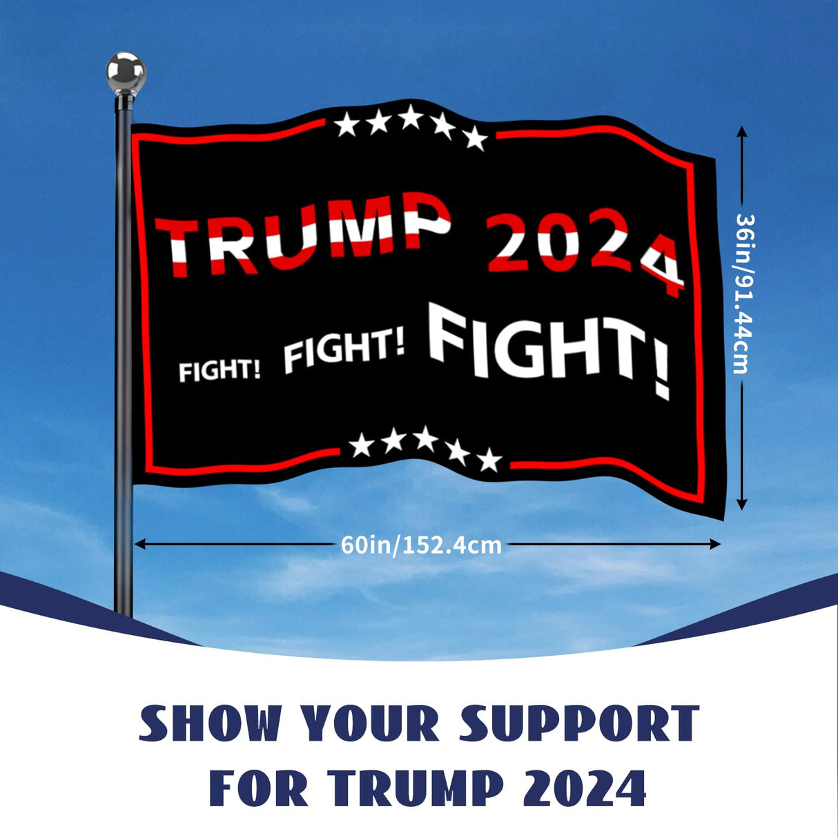 Trump 2024 Flag 3x5 FT Outdoor Made in USA Double Sided 3 Ply, Large Donald Trump Flags 2024 Take America Back Flag, Heavy Duty Trump Garden Banner UV Protection Fade Resistant