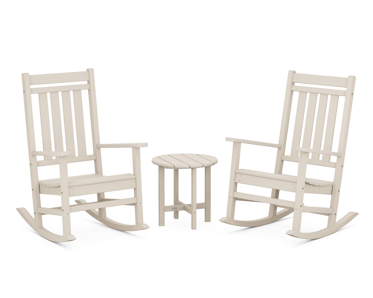 POLYWOOD® Estate 3-Piece Rocking Chair Set, Teak