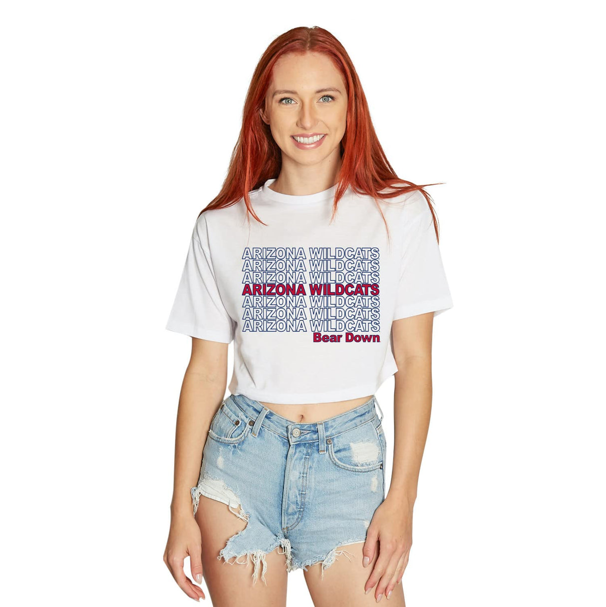 Lojobands Women's College Gameday Outfit T-Shirt Crop Tee Repeat Tee Tailgate Crop Top