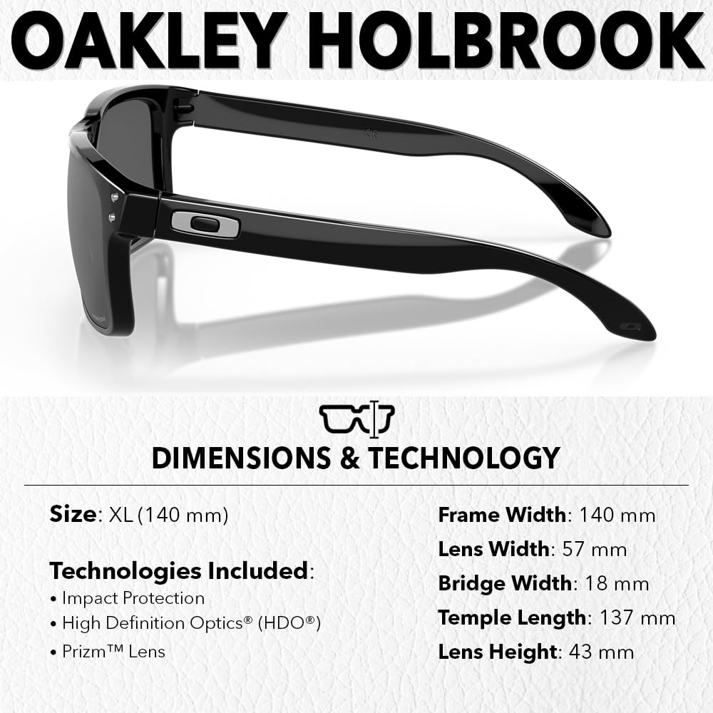 Oakley OO9102 HOLBROOK Square Sunglasses for Men - High Bridge Fit - USA Flag Cleaning Kit and Leash - PREMIUM BUNDLE