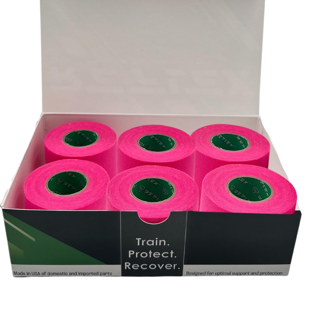 Shield Reflex | Stretch Athletic Tape, Tear by Hand, Made in USA, Thin, Flexible, Elastic Sports Tape, Spatting Football Tape 6 Pack (Midnight Blue, 2 Inch)