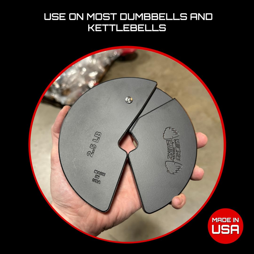 Micro Gainz Dumbbell Fractional 2.5 lb Weight Plate, Ideal for Micro Loading, (Choose Color) 2 Piece Fractional Weight Plates, Designed for Dumbbell Training, Made In USA