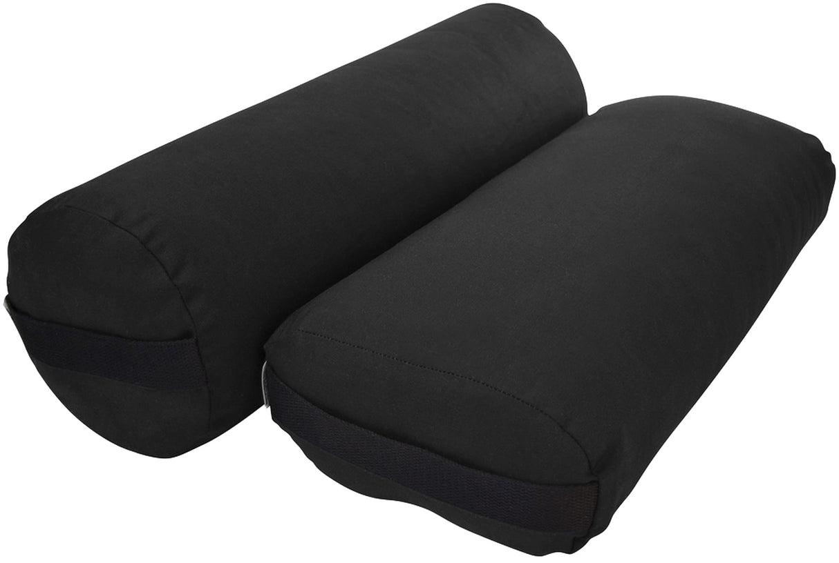 Bean Products Yoga Bolster - Made In The USA With Eco Friendly Materials - Round or Rectangular Support Cushions That Elevate Your Practice - Natural Cotton or Organic Hemp Cover