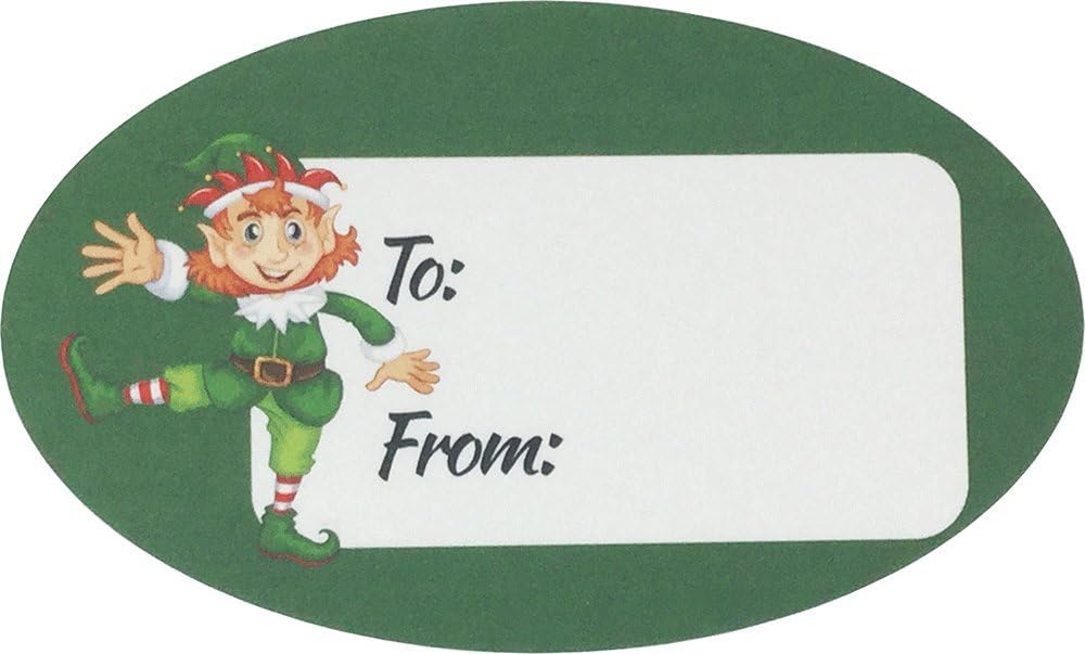 Elf Presents Gifts Tags Christmas Holiday to from Labels 1 1/2 x 2 1/2 Inch 100 Total Stickers
