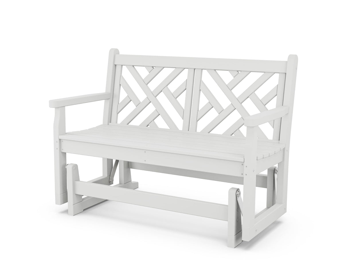 POLYWOOD CDG48BL Chippendale Glider, Black