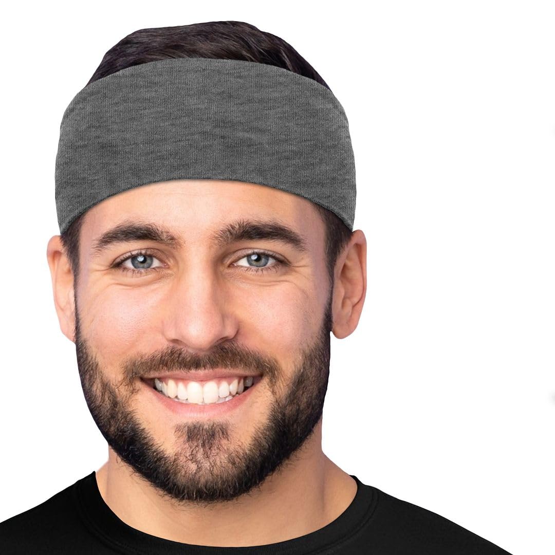 Men's Cotton Headbands Sweatbands 3" Wide Sports Fitness Yoga Fashion Made in USA