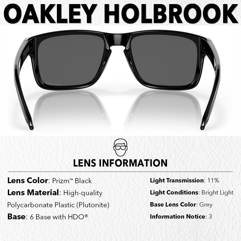 Oakley OO9102 HOLBROOK Square Sunglasses for Men - High Bridge Fit - USA Flag Cleaning Kit and Leash - PREMIUM BUNDLE