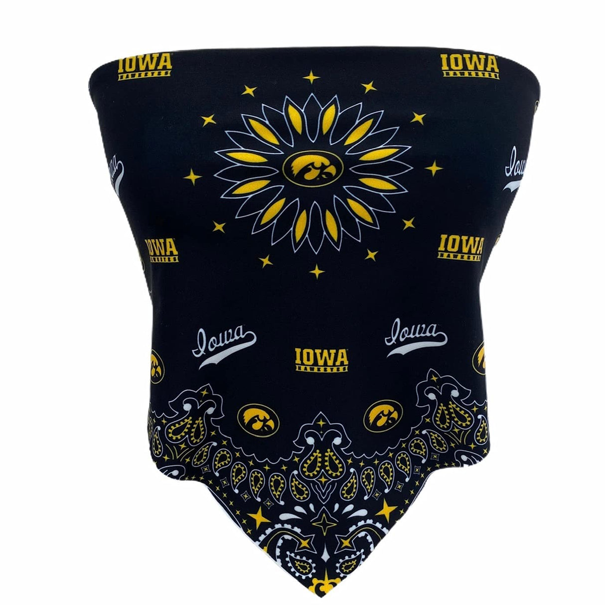 Lojobands Women's Bandana Top Tailgate Outfit College Tank Top Crop Top Made in USA One Size Fits Most