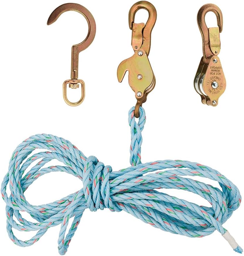 Klein Tools 1802-30SSR Block and Tackle 259 Anchor Hook Spliced, Made in USA