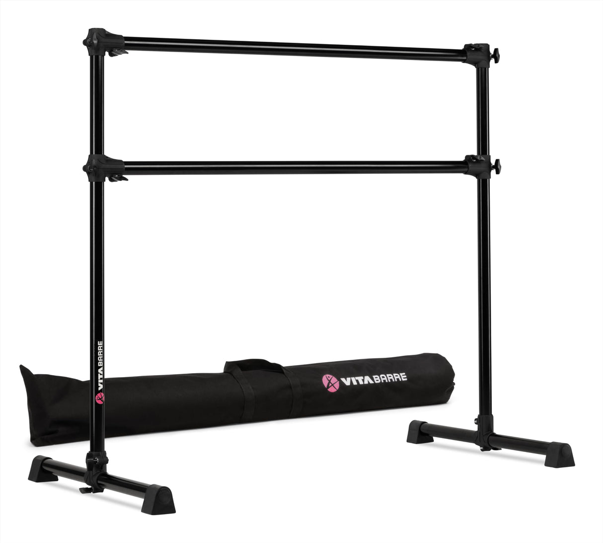 VITA Barre Portable Freestanding Double Ballet Barre, Prodigy, with Carry Bag | Adjustable Height, USA Made, Home or Gym Exercise Equipment for Kids & Adults | Dance, Fitness, Pilates