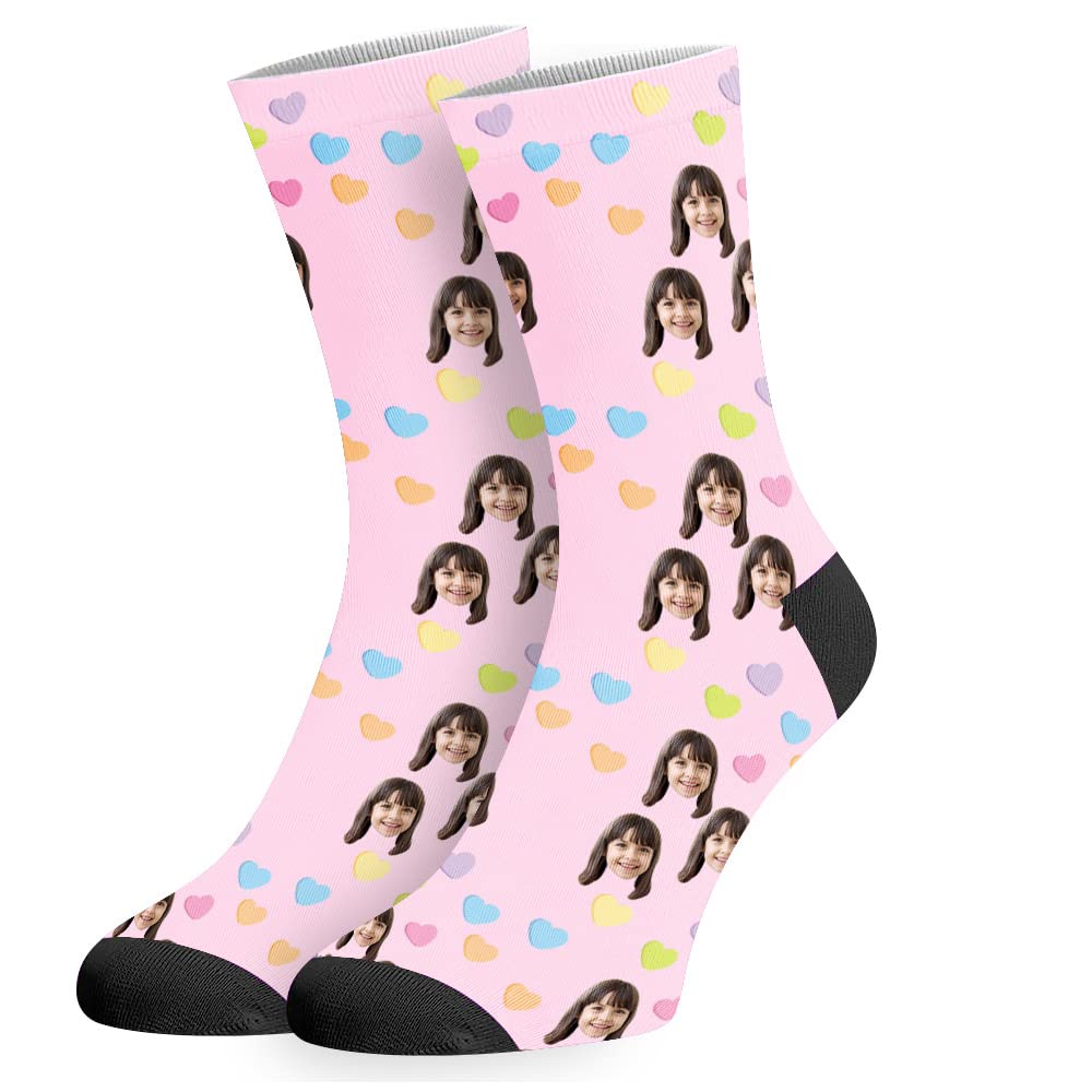 Custom Socks with Picture:Made in USA,Customized Face Socks,Personalized Socks Memorial Gift for Men Women Kid
