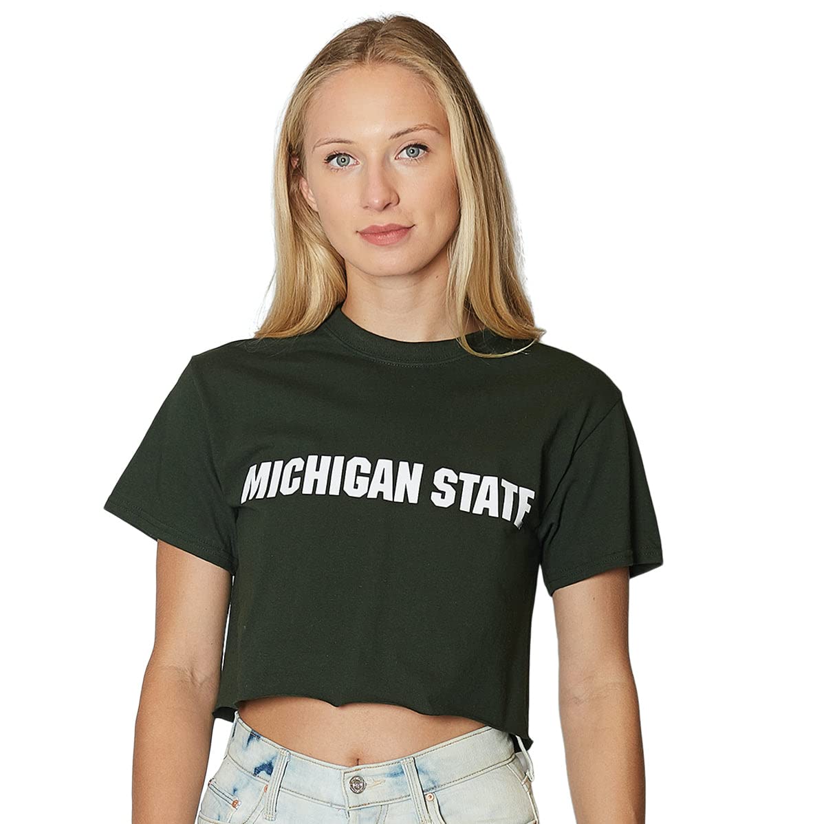 Lojobands Women's College Gameday Outfit T-Shirt Crop Tee Repeat Tee Tailgate Crop Top