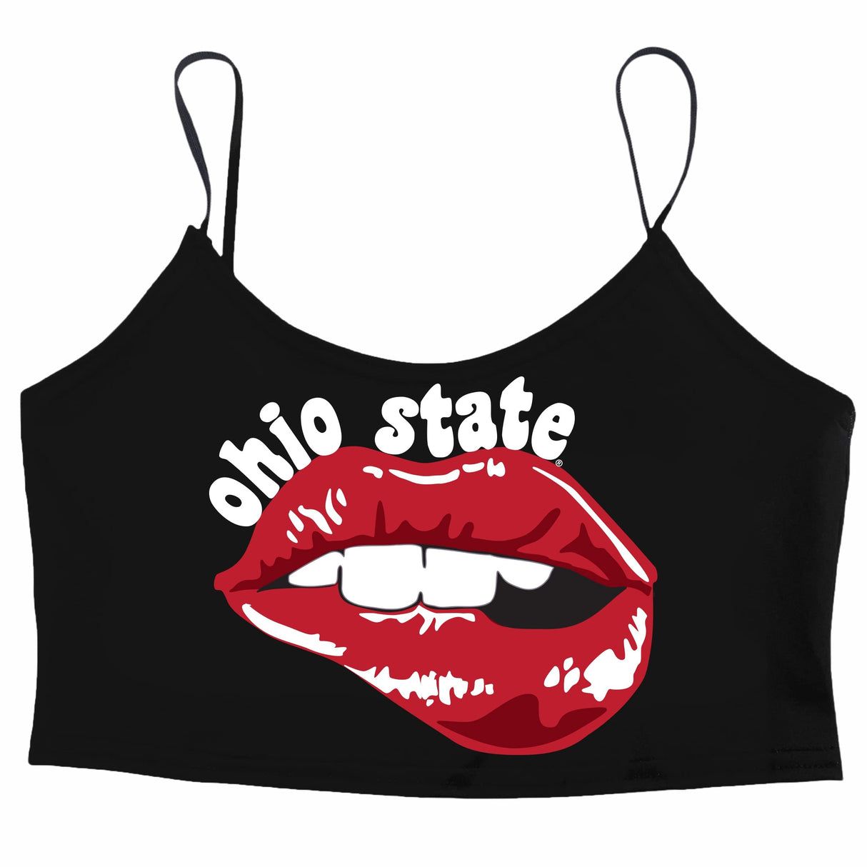 Lojobands Women's Tailgate Outfit College Spaghetti Tank Top Crop Top Made in USA One Size Fits Most