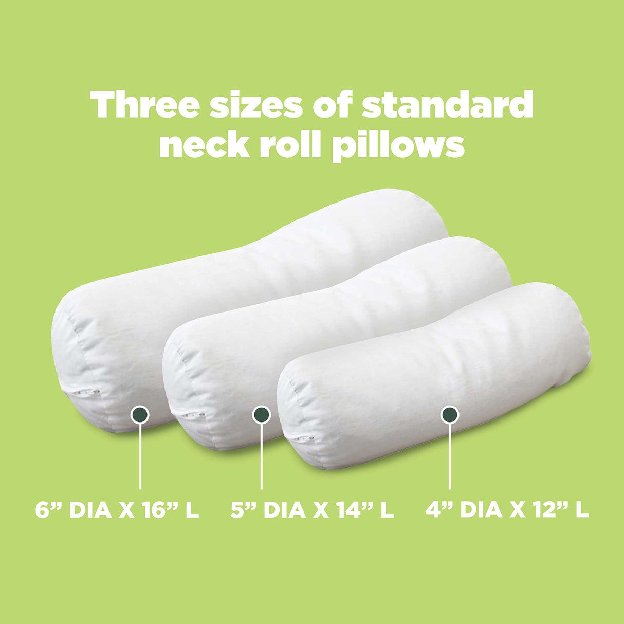Bean Products Neck Roll Organic Kapok Pillow - 4" x 12" - Organic Cotton Zippered Shell - Made in USA