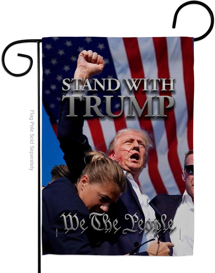 Stand with Trump Rally 2024 Flag Wall Hanging Deor for Home Poster Porch We The People President 47 MAGA Yard Sign Outdoor Patriotic Decorations, Republican Gifts Made in USA
