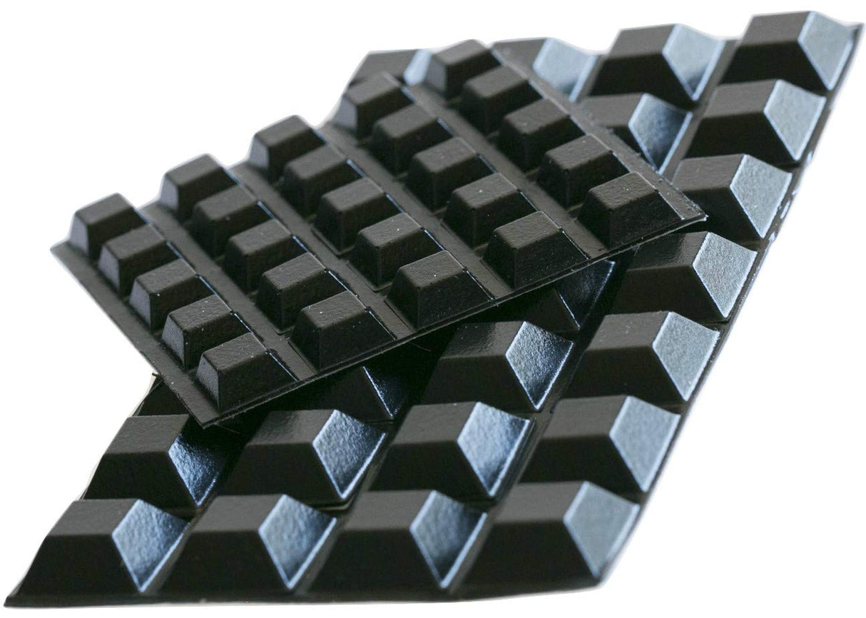 Clear Rubber Feet (53 Pack) Self Stick Bumper Pads - Made in USA - Adhesive Tall Square Bumpers for Electronics, Speakers, Laptop, Appliances, Furniture, Computers