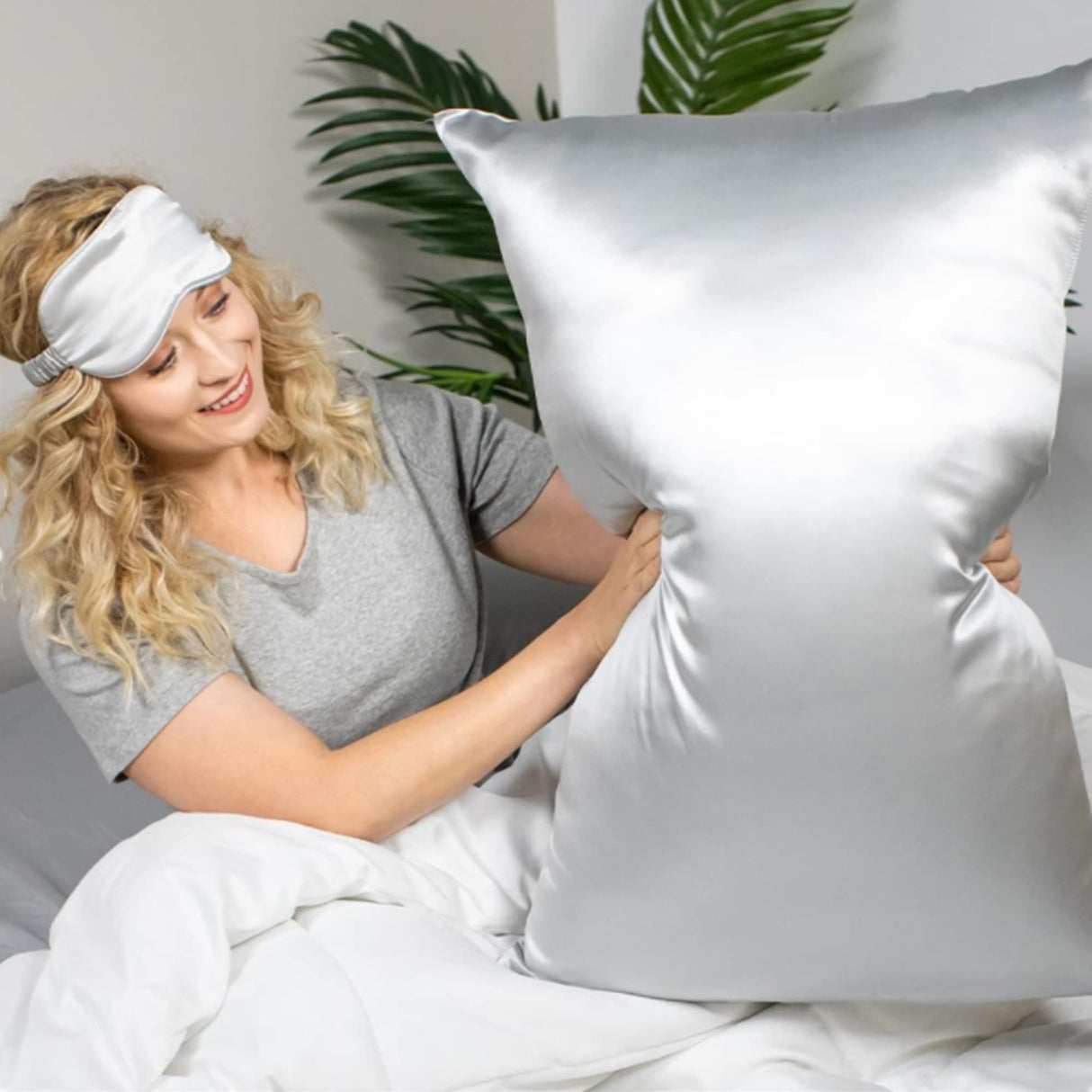 Silk Pillow Cases with Zipper Made in USA-Organic 19 Momme Mulberry Silk Pillowcase for Hair and Skin-6A Grade, Dark Grey, Anti Wrinkle, Anti Acne (Slate Grey 2 Pack, Queen 20''x30'')