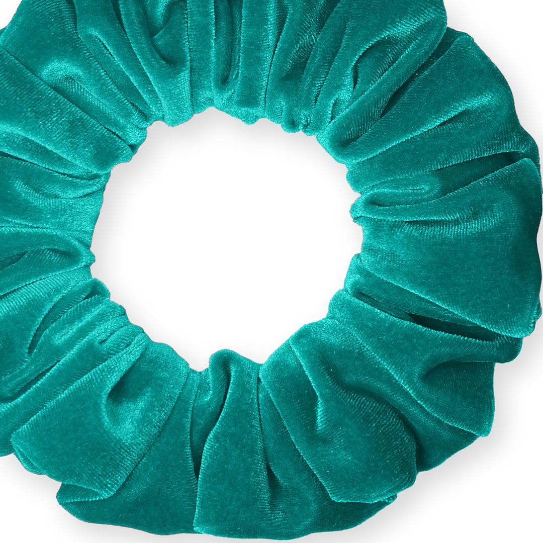 Velvet Scrunchies Jumbo Size Plush Big Ponytail Holders Thick Braided Locked Hair Big Made in the USA Green Pine