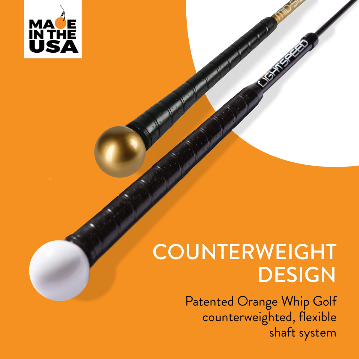 Orange Whip Distance Duo Patented & Made in USA- Lightspeed + Golf Swing Trainer Set *Made in USA*