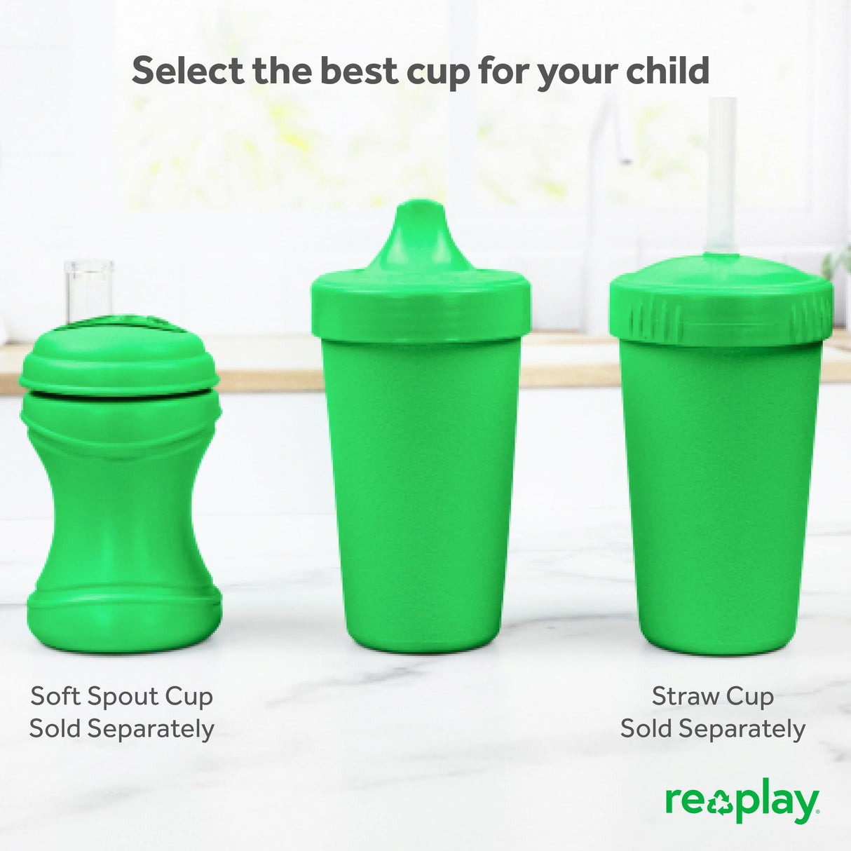 Re-Play Made in USA 10 Oz. Sippy Cups for Toddlers, Pack of 4 - Reusable Spill Proof Cups for Kids, Dishwasher/Microwave Safe - Hard Spout Sippy Cups for Toddlers 3.13" x 6.25", Desert Roses