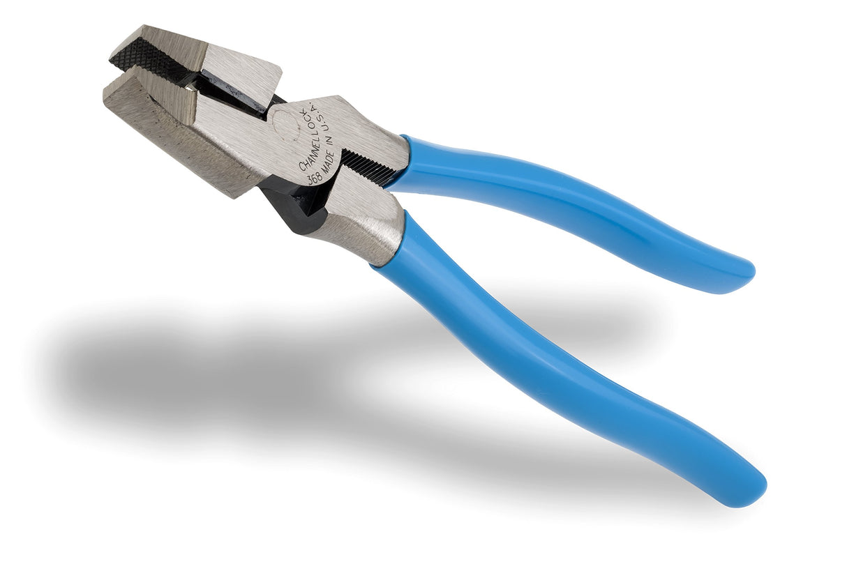 Channellock 369 9.5-Inch Lineman's Pliers | Xtreme Leverage Technology (XLT) Requires Less Force to Cut than Other High-Leverage Models | Forged from High Carbon Steel | Made in the USA, Blue Handle