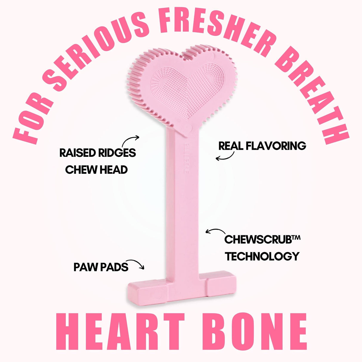 Bullibone Nylon Dog Chew Toy Nylon Bone - Improves Dental Hygiene, Easy to Grip Bottom, and Permeated with Flavor (Bacon, Large - 2 Pack)