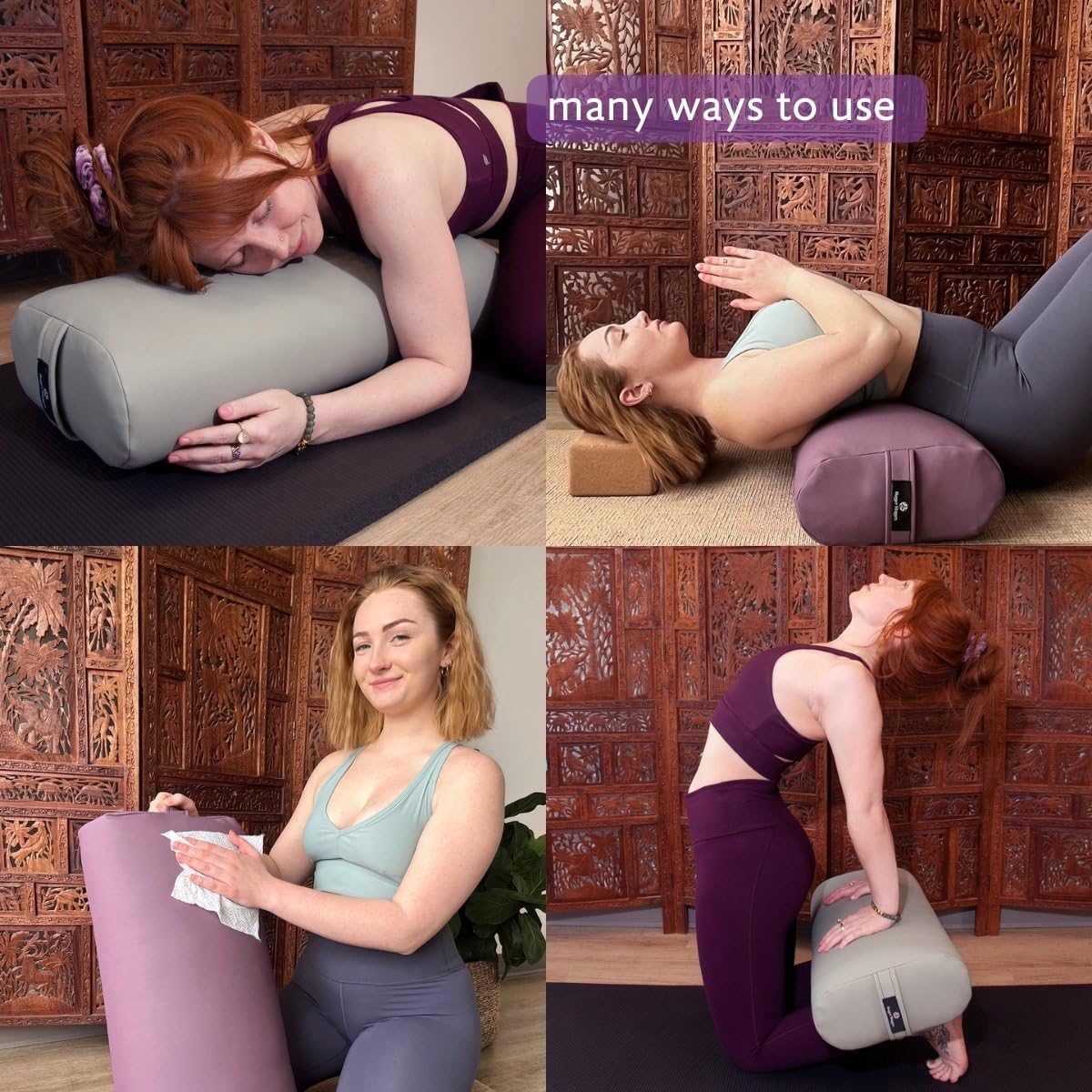 Hugger Mugger Standard Yoga Bolster - Firm, Supportive, Handmade, Durable