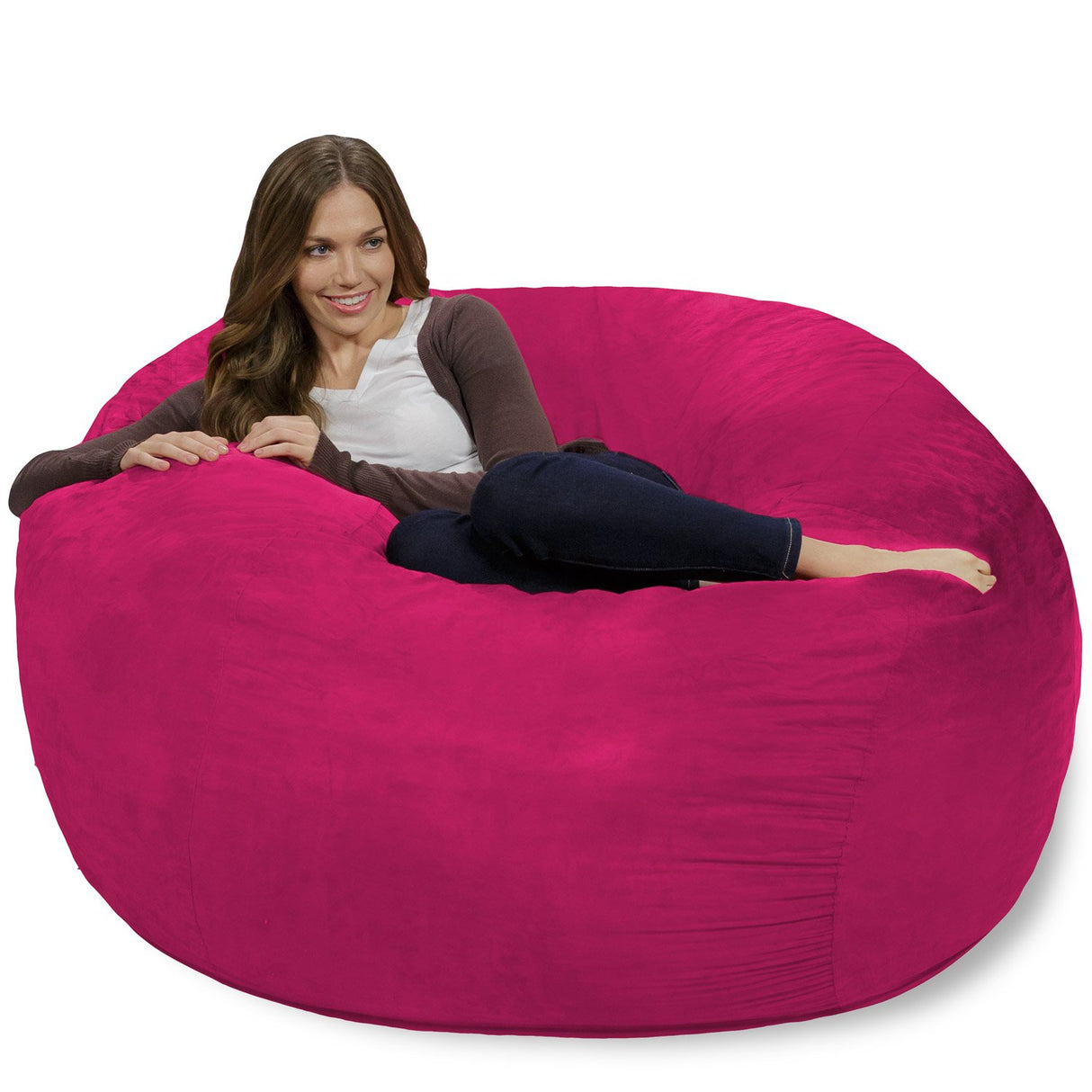 Chill Sack Bean Bag Chair: Giant 4' Memory Foam Furniture Bean Bag - Big Sofa with Soft Micro Fiber Cover - Black