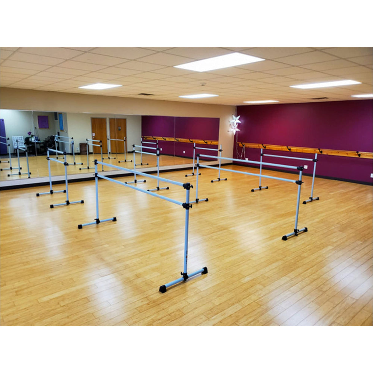 VITA Barre Portable Freestanding Double Ballet Barre, Prodigy, Aluminum | Adjustable Height, USA Made, Home or Gym Exercise Equipment for Kids & Adults | Dance, Fitness, Pilates