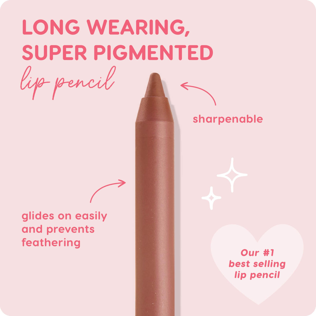 Colourpop Lippie Lip Pencil - High-Pigment, Long-Lasting Lip Liner - Sharpenable Lip Liner Pencil for High-Impact Lip Color - Vegan, Cream Formula with Precise Application - BFF 2 (0.04 oz)
