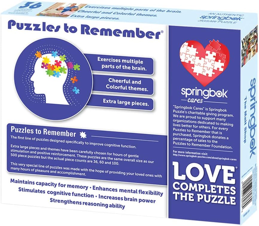 Springbok Puzzle to Remember - Alzheimer & Dementia Activity - 36 Piece Jigsaw Puzzle The Malt Shop - Made in USA