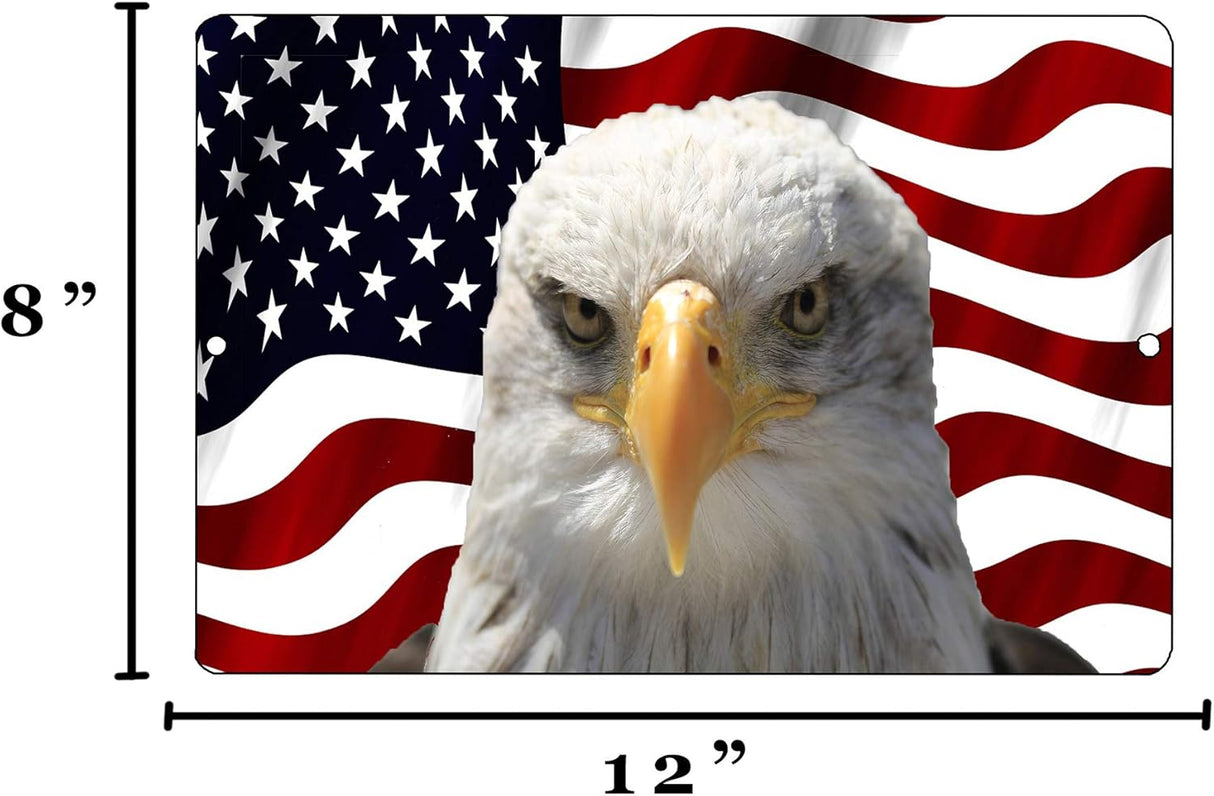 Rogue River Tactical USA American Mad Eagle Flag Metal Tin Sign Wall Decor Man Cave Bar US United States
