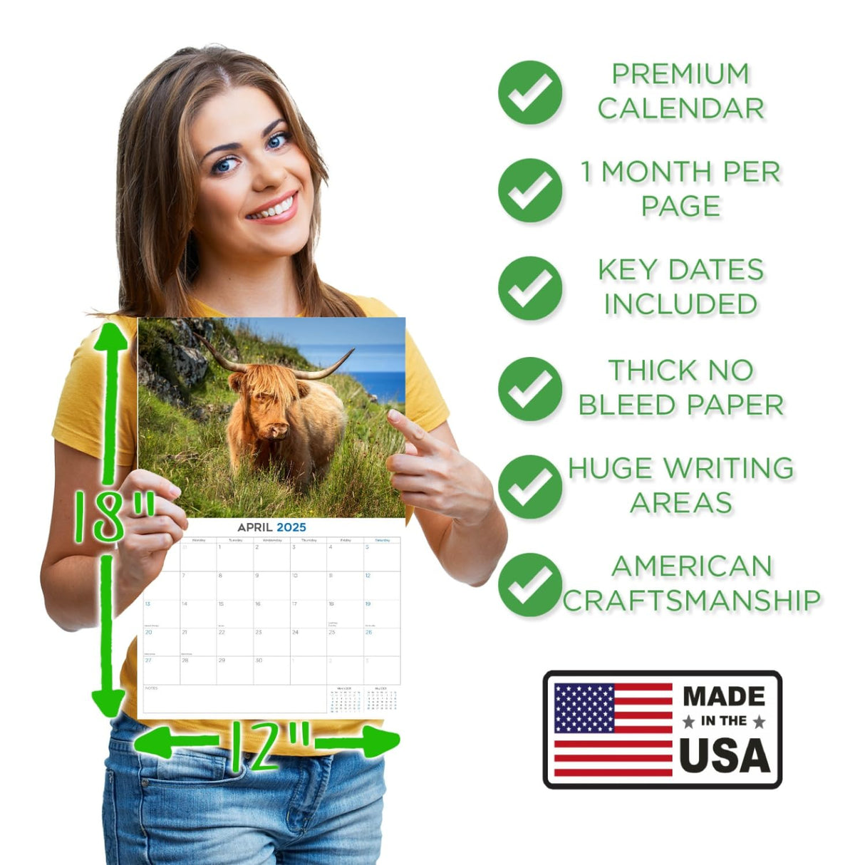 Trump Calendar 2025 Donald Trump Gifts 45 47 President Monthly Wall Calender 12 Month - MAGA - Made In The USA