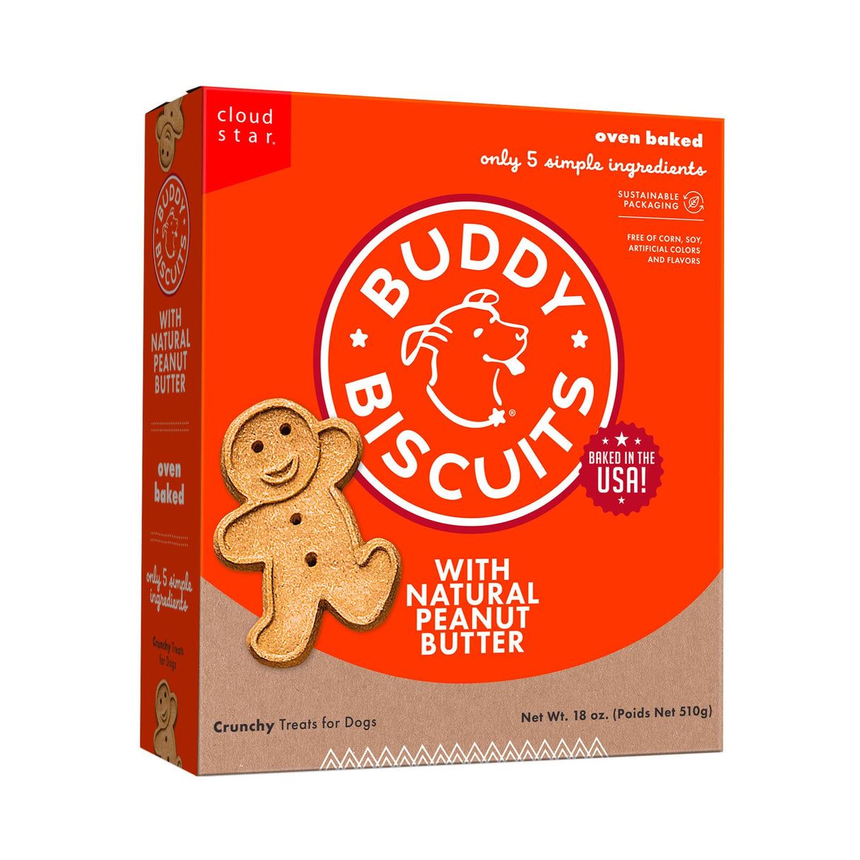 Buddy Biscuits 2 lb Bag of Crunchy Dog Treats, Made with Peanut Butter