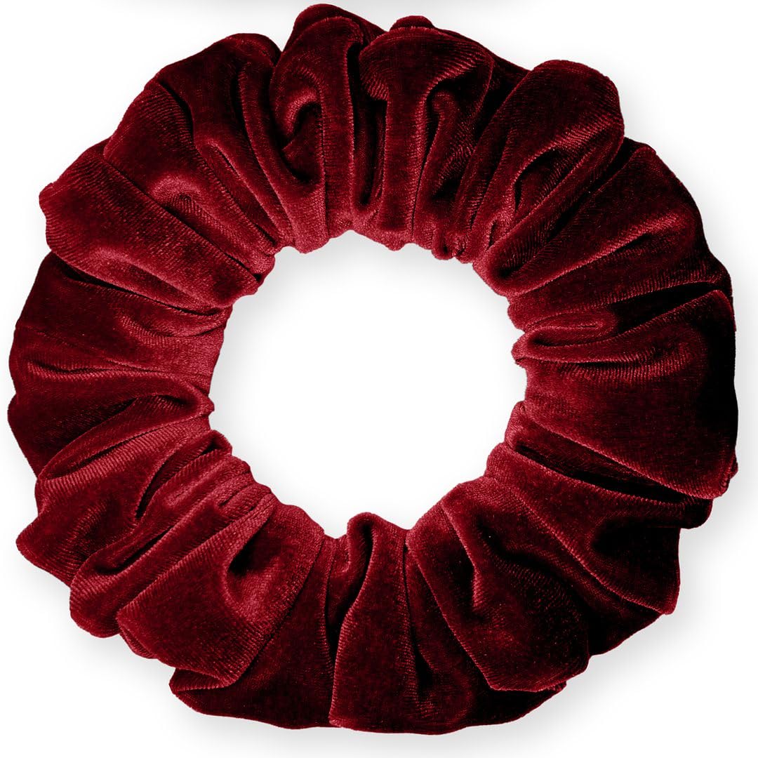 Velvet Scrunchies Jumbo Size Plush Big Ponytail Holders Thick Braided Locked Hair Big Made in the USA Green Pine