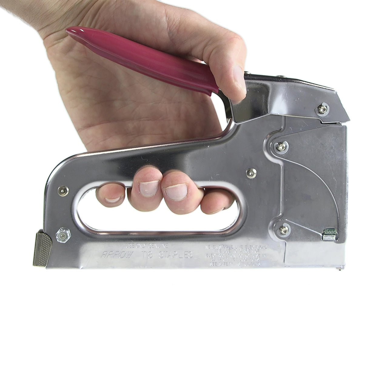 Arrow T18 Heavy Duty Staple Gun with Rear-Load Magazine for Low Voltage Cables and Wiring, Fits Wires up to 3/16-Inch Diameter