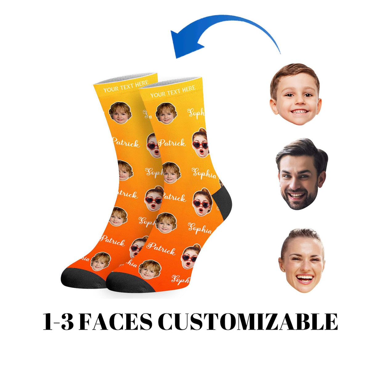 Custom Socks with Picture:Made in USA,Customized Face Socks,Personalized Socks Memorial Gift for Men Women Kid
