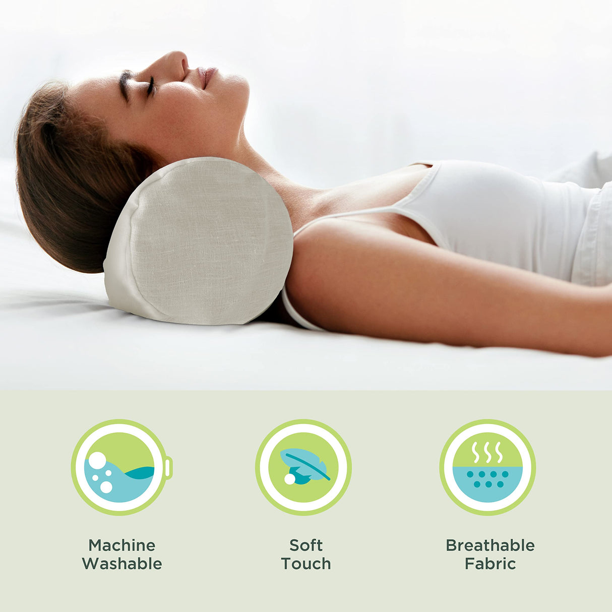 Bean Products Neck Roll Pillowcases | Cotton, 10 oz. Heavy Duty | Navy (6" x 16")