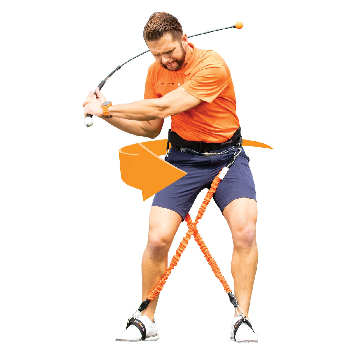 Orange Whip Turn Trainer, Resistance Bands Tool for Golf Swing Training (Regular), Resistance and Assistance for Golf Swing
