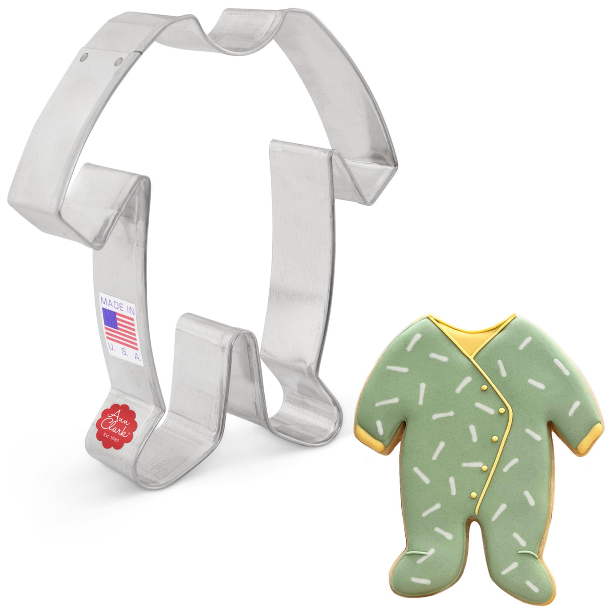 Baby Footie Pajamas/PJs Cookie Cutter, 4.5" Made in USA by Ann Clark